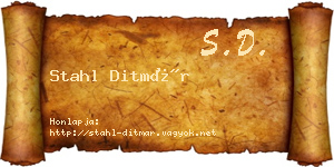 Stahl Ditmár névjegykártya